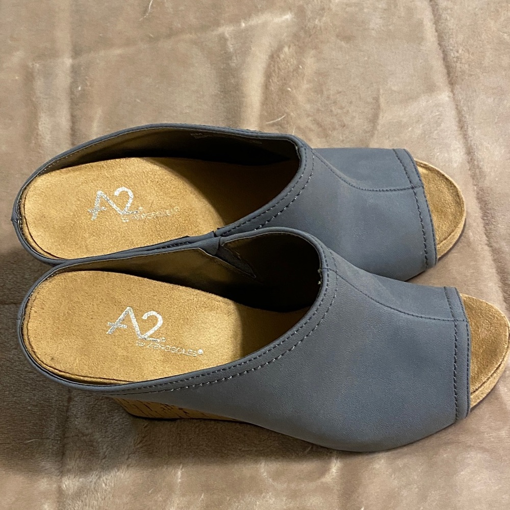 A2 by Aerosoles Women's Blue Wedge Sandals